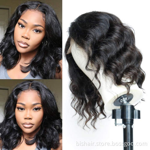 Suitable for women 100% real human hair 4x1 T part lace front body wave wig Brazilian wave wave head wig Bob wig real human hair